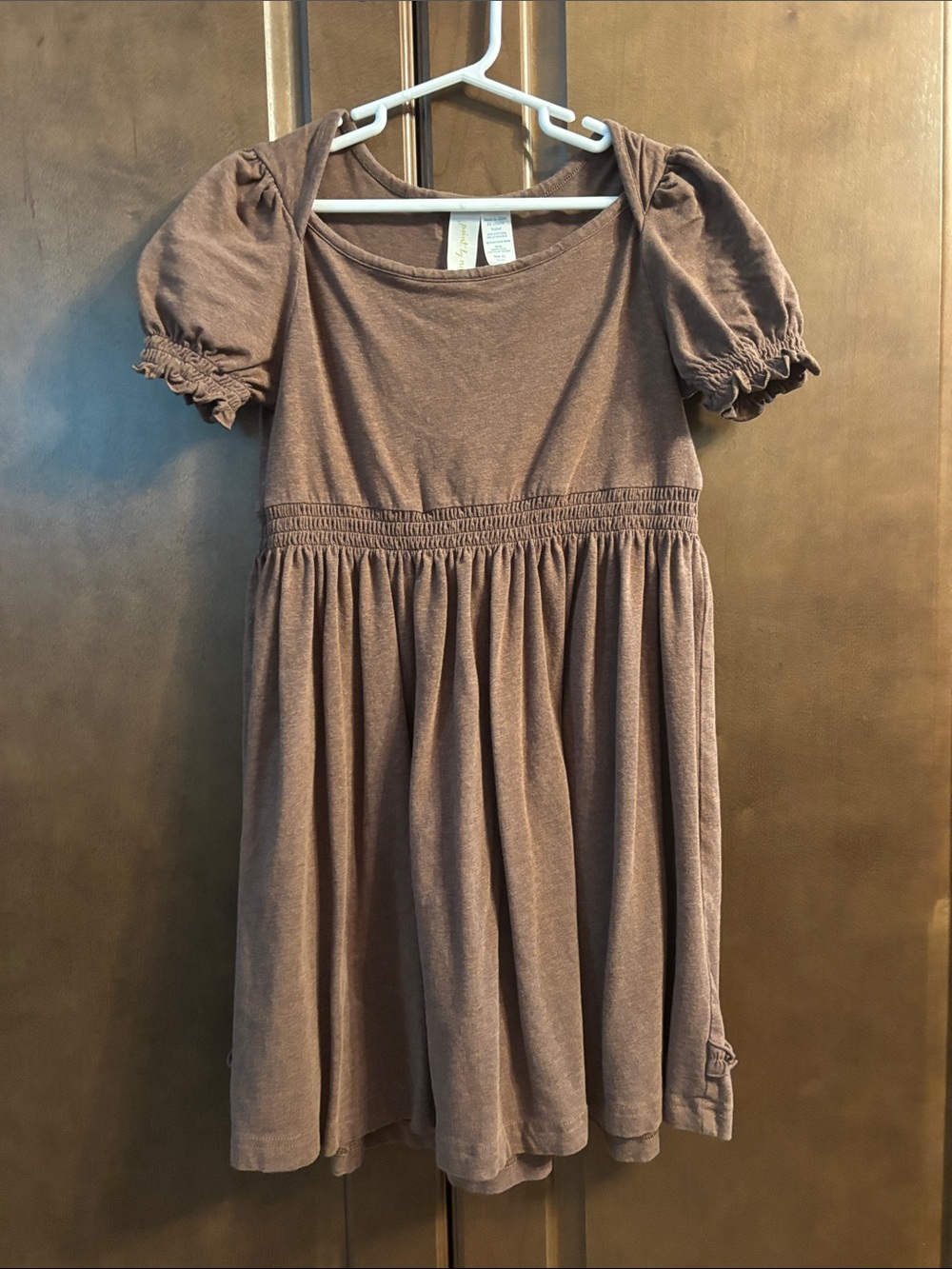 Matilda Jane Girls' Puff Sleeve Jersey Dress - Taupe
